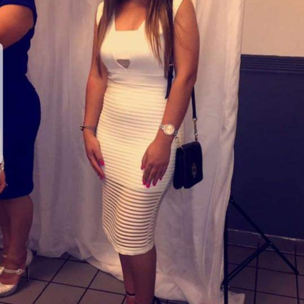 White midi dress